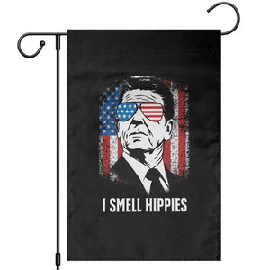 Ronald Reagan 4th of July America Flag Garden Flag I Smell Hippies TS14 Black Print Your Wear