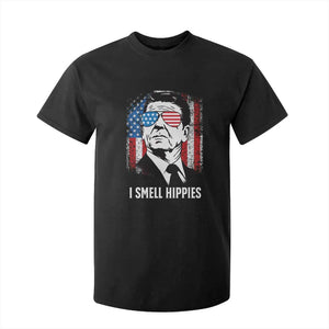 Ronald Reagan 4th of July America Flag T Shirt For Kid I Smell Hippies TS14 Black Print Your Wear