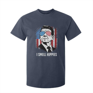 Ronald Reagan 4th of July America Flag T Shirt For Kid I Smell Hippies TS14 Navy Print Your Wear