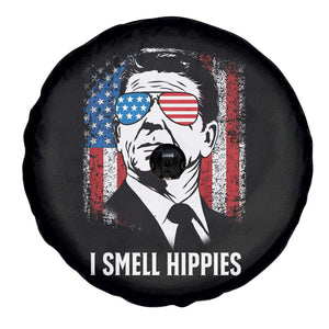 Ronald Reagan 4th of July America Flag Spare Tire Cover I Smell Hippies TS14 Print Your Wear
