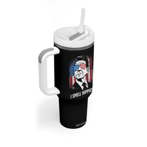Ronald Reagan 4th of July America Flag Tumbler With Handle I Smell Hippies TS14 Print Your Wear