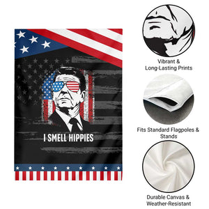 Ronald Reagan 4th of July America Flag Garden Flag I Smell Hippies TS14 Print Your Wear