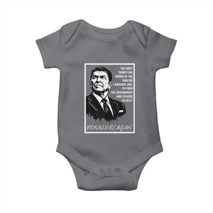 Ronald Reagan Quote Baby Onesie American Flag US President TS14 Charcoal Print Your Wear