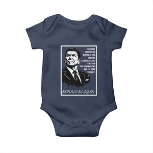 Ronald Reagan Quote Baby Onesie American Flag US President TS14 Navy Print Your Wear