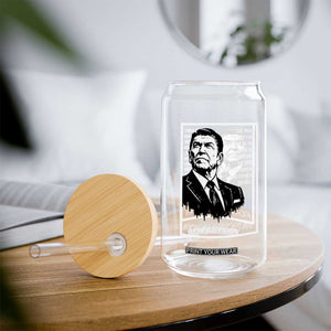Ronald Reagan Quote Glass Can American Flag US President TS14 Print Your Wear