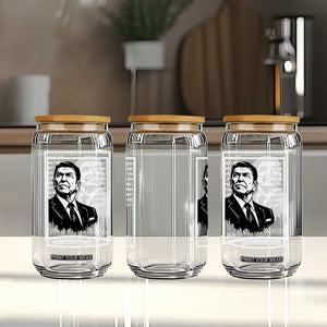 Ronald Reagan Quote Glass Can American Flag US President TS14 Print Your Wear