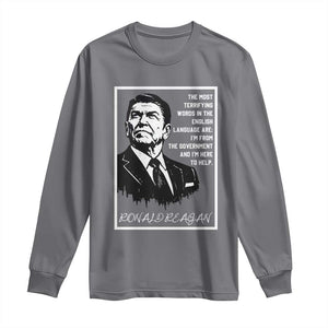 Ronald Reagan Quote Long Sleeve Shirt American Flag US President TS14 Charcoal Print Your Wear