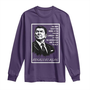 Ronald Reagan Quote Long Sleeve Shirt American Flag US President TS14 Purple Print Your Wear