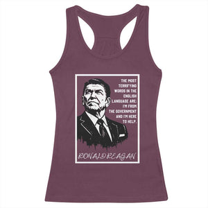 Ronald Reagan Quote Racerback Tank Top American Flag US President TS14 Maroon Print Your Wear