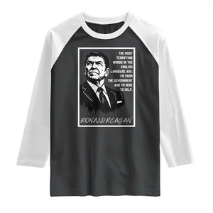 Ronald Reagan Quote Raglan Shirt American Flag US President TS14 Black White Print Your Wear