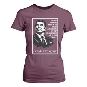 Ronald Reagan Quote T Shirt For Women American Flag US President TS14 Maroon Print Your Wear