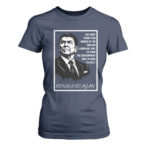 Ronald Reagan Quote T Shirt For Women American Flag US President TS14 Navy Print Your Wear