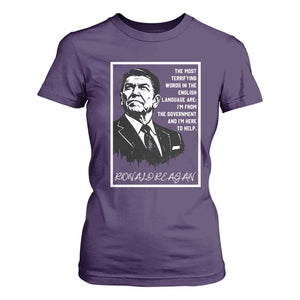 Ronald Reagan Quote T Shirt For Women American Flag US President TS14 Purple Print Your Wear