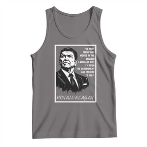 Ronald Reagan Quote Tank Top American Flag US President TS14 Deep Heather Print Your Wear