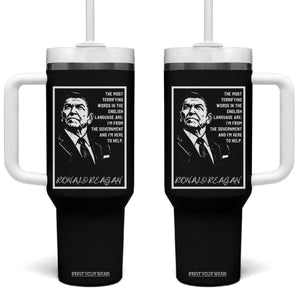 Ronald Reagan Quote Tumbler With Handle American Flag US President TS14 One Size: 40 oz Black Print Your Wear