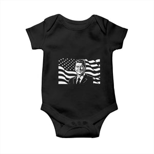 Ronald Reagan America Flag US President Baby Onesie TS14 Black Print Your Wear