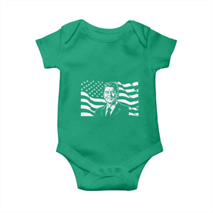 Ronald Reagan America Flag US President Baby Onesie TS14 Irish Green Print Your Wear