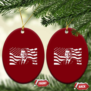Ronald Reagan America Flag US President Ceramic Ornament TS14 Print Your Wear