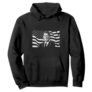 Ronald Reagan America Flag US President Hoodie TS14 Black Print Your Wear