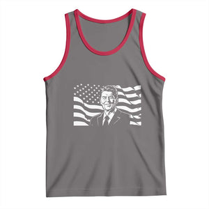 Ronald Reagan America Flag US President Tank Top TS14 Deep Heather Red Print Your Wear