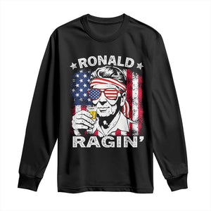 Ronald Reagan Long Sleeve Shirt 4th of July America Flag Beer TS14 Black Print Your Wear