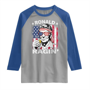 Ronald Reagan Raglan Shirt 4th of July America Flag Beer TS14 Sport Gray Royal Print Your Wear