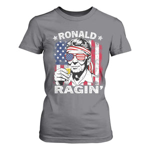 Ronald Reagan T Shirt For Women 4th of July America Flag Beer TS14 Charcoal Print Your Wear