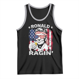 Ronald Reagan Tank Top 4th of July America Flag Beer TS14 Black Athletic Heather Print Your Wear