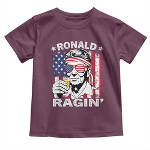 Ronald Reagan Toddler T Shirt 4th of July America Flag Beer TS14 Maroon Print Your Wear