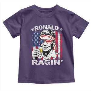 Ronald Reagan Toddler T Shirt 4th of July America Flag Beer TS14 Purple Print Your Wear