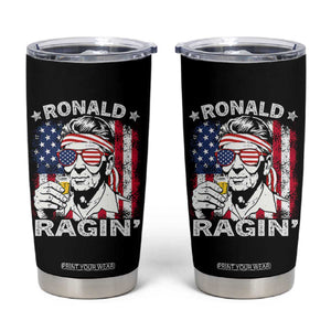 Ronald Reagan Tumbler Cup 4th of July America Flag Beer TS14 Black Print Your Wear