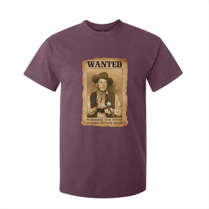 Ronald Reagan Cowboy Retro American President T Shirt For Kid Robbing The Poor GIving To Te Rich TS14 Maroon Print Your Wear