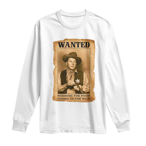 Ronald Reagan Cowboy Retro American President Long Sleeve Shirt Robbing The Poor GIving To Te Rich TS14 White Print Your Wear