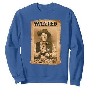 Ronald Reagan Cowboy Retro American President Sweatshirt Robbing The Poor GIving To Te Rich TS14 Royal Blue Print Your Wear
