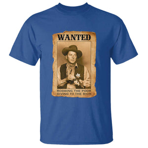 Ronald Reagan Cowboy Retro American President T Shirt Robbing The Poor GIving To Te Rich TS14 Royal Blue Print Your Wear