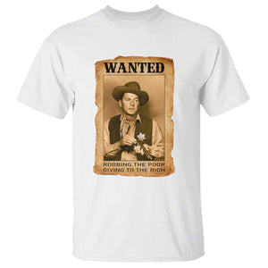 Ronald Reagan Cowboy Retro American President T Shirt Robbing The Poor GIving To Te Rich TS14 White Print Your Wear