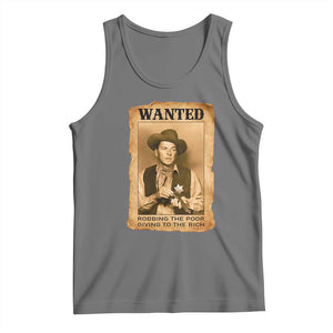 Ronald Reagan Cowboy Retro American President Tank Top Robbing The Poor GIving To Te Rich TS14 Black Heather Print Your Wear