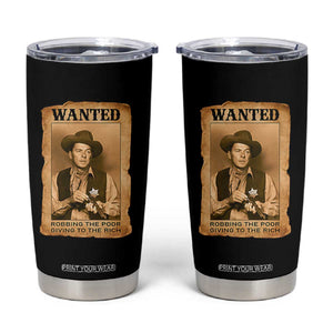 Ronald Reagan Cowboy Retro American President Tumbler Cup Robbing The Poor GIving To Te Rich TS14 Black Print Your Wear