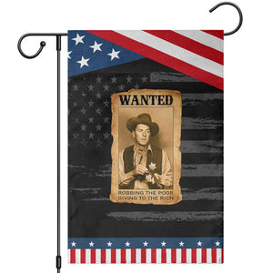 Ronald Reagan Cowboy Retro American President Garden Flag Robbing The Poor GIving To Te Rich TS14 Distressed Black Blue Print Your Wear