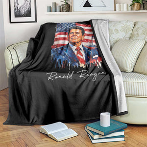 Ronald Reagan Patriotic American Flag President Throw Blanket TS14 Print Your Wear