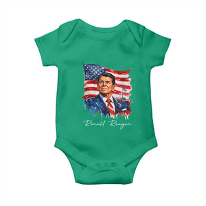 Ronald Reagan Patriotic American Flag President Baby Onesie TS14 Irish Green Print Your Wear