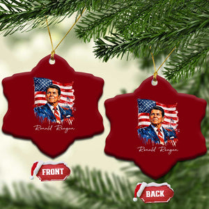 Ronald Reagan Patriotic American Flag President Ceramic Ornament TS14 Print Your Wear