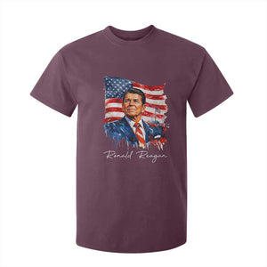 Ronald Reagan Patriotic American Flag President T Shirt For Kid TS14 Maroon Print Your Wear
