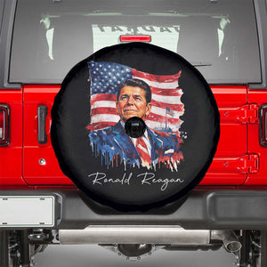 Ronald Reagan Patriotic American Flag President Spare Tire Cover TS14 Black Print Your Wear