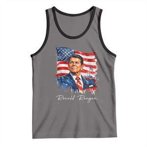 Ronald Reagan Patriotic American Flag President Tank Top TS14 Deep Heather Black Print Your Wear