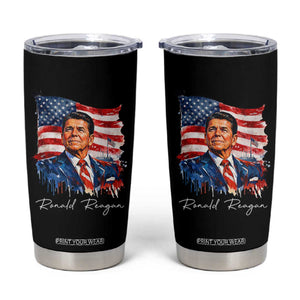 Ronald Reagan Patriotic American Flag President Tumbler Cup TS14 Black Print Your Wear