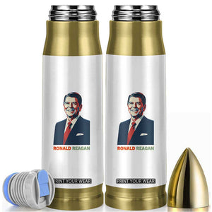 Ronald Reagan Bullet Tumbler American Flag US President TS14 White Print Your Wear