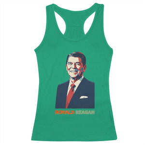 Ronald Reagan Racerback Tank Top American Flag US President TS14 Irish Green Print Your Wear