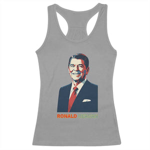Ronald Reagan Racerback Tank Top American Flag US President TS14 Sport Gray Print Your Wear