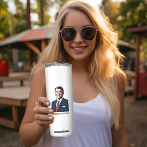Ronald Reagan Skinny Tumbler American Flag US President TS14 Print Your Wear